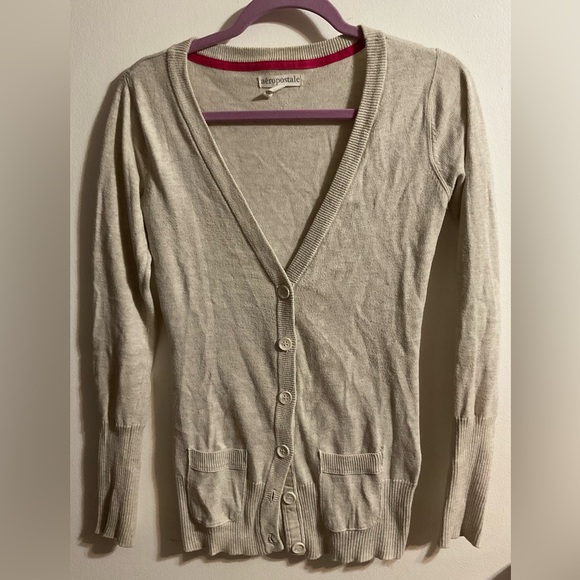 Aeropostale women’s Size Small Beige Cardigan - Picture 1 of 4